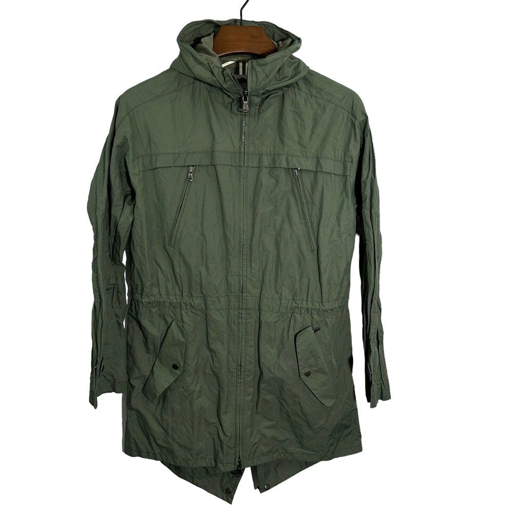 7 For All Mankind Green AM9109 Hooded Full Zip Utility Rain Jacket‎ Size Medium